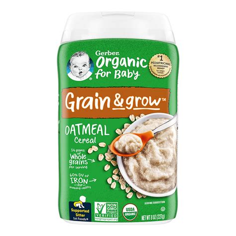 GERBER Organic Oatmeal Cereal .